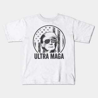 Trump Ultra Maga Conservative US Flag Kids T-Shirt